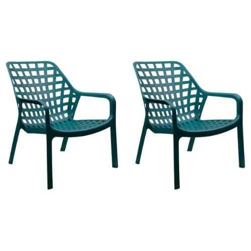 Set 2 Sillas Moderna Minimalista Terra Jardin Exterior Aqua