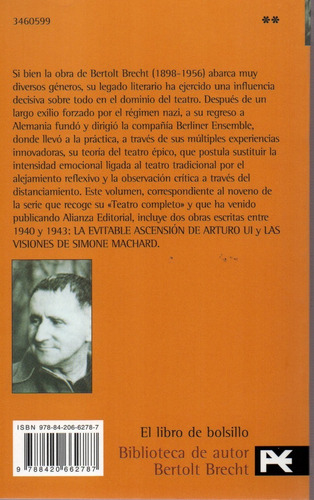 Imagen 2 de 3 de Evitable Ascension De Arturo Ui - Visiones De Simo - Brecht