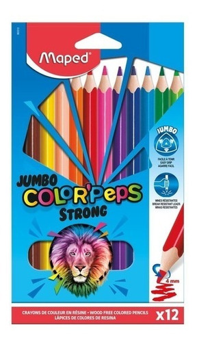 Pinturitas Lapices De Colores Maped Color Peps Jumbo X 12