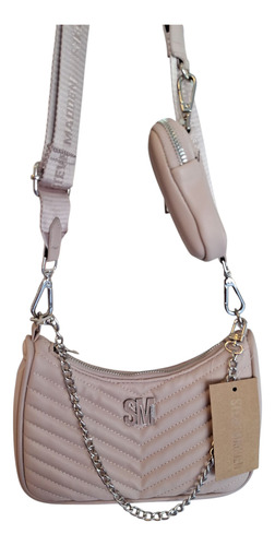 Crossbody Steve Madden Rosa Palo Rosa Pálido Rayas Plata Rosa Pálido