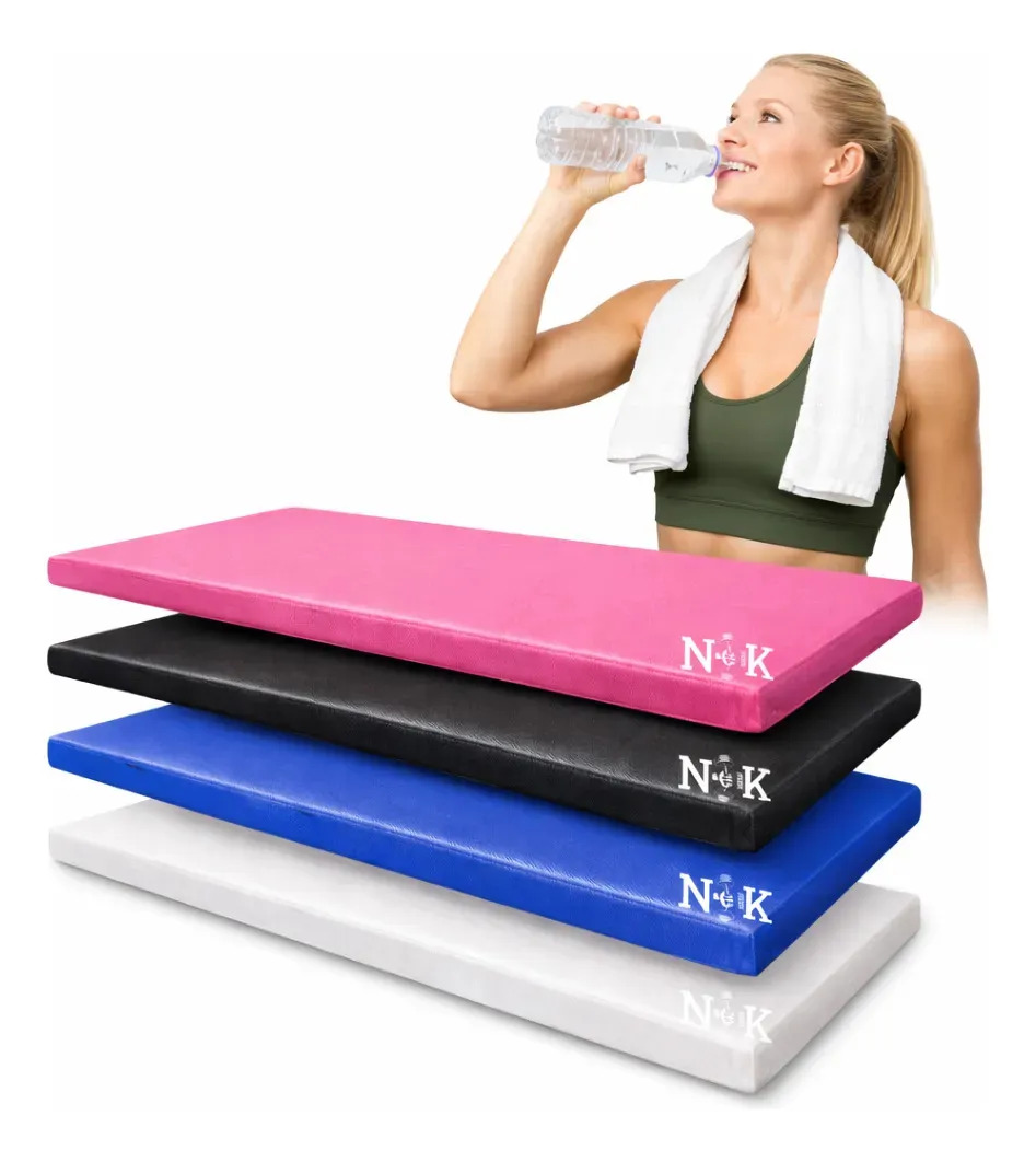 Colchonete para Academia NBK FLEX 90x40cm Colchonete para Yoga D28 Colchonete Grande Colchonete em Espuma Colchonete de Abdominal Funcional Colchoneta Azul