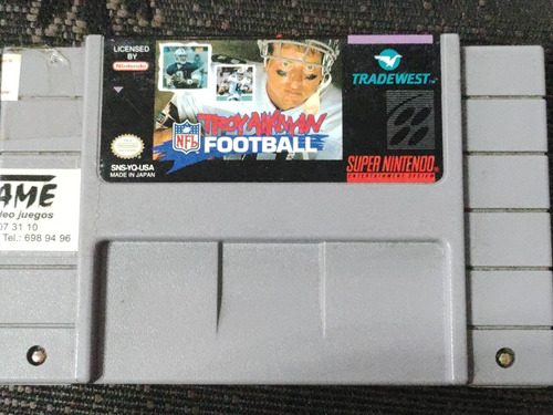 Retro Cassette Troy Aikman Football  Super Nintendo Original