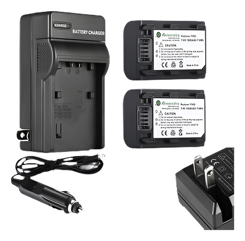 Dos Batería + Cargador Para Sony Np-fh50 Fh30 Fh40 Dcr-sx45 
