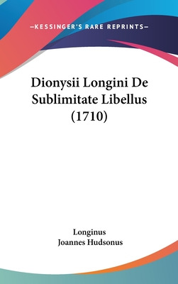 Libro Dionysii Longini De Sublimitate Libellus (1710) - L...