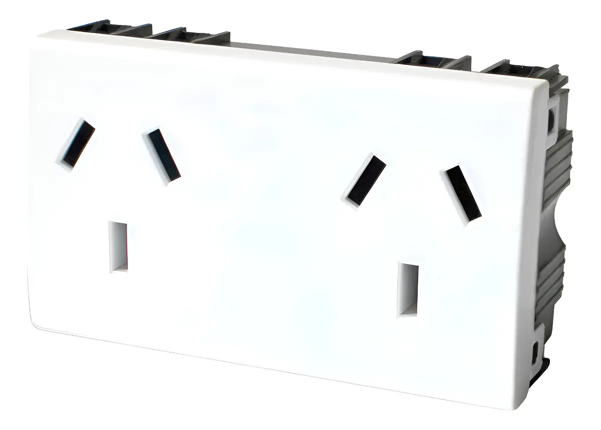 Modulo Toma Doble Kalop Pack 10 Unidades Blanco 10A 220V