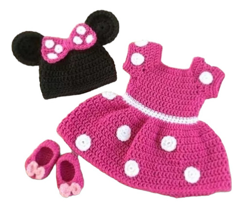 Vestido Minnie Mouse Tejido Crochet 