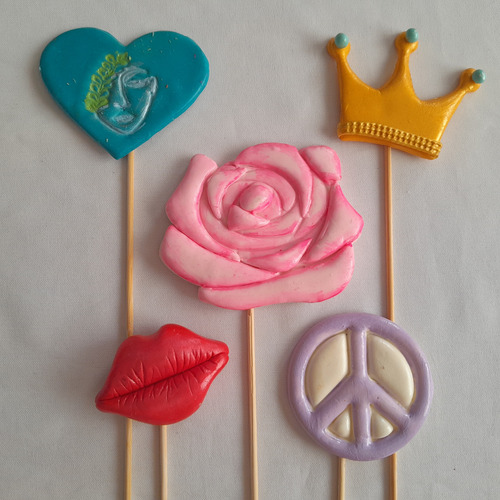Adorno Torta Topper Porcelana F Madres Dulce Espera Mujer X4 Rosa Mamá - Dulce Espera - Mujer