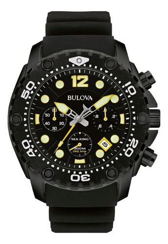 Lindo Relógio Bulova Sea King 98b243 Precisionist Semi Novo Preto Preto Preto (Usado)