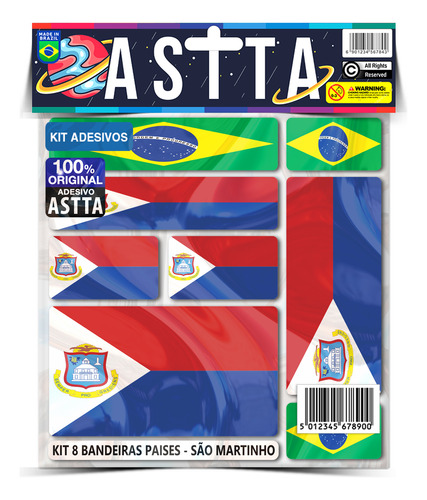 Kit 8 Adesivos Envernizado São Martinho Bandeiras