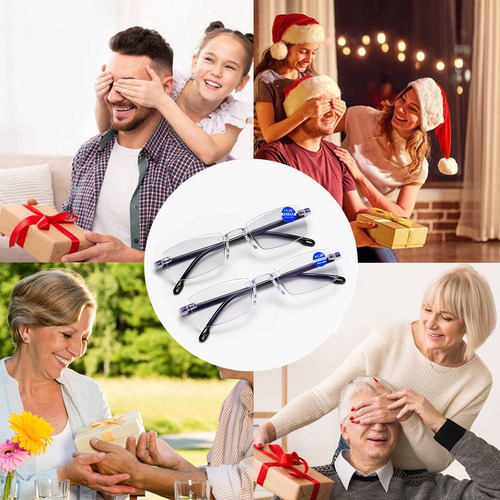Kit 2pz Lentes Lectura Anti Luz Azul Gafas Mujer Hombre Antiazul 250
