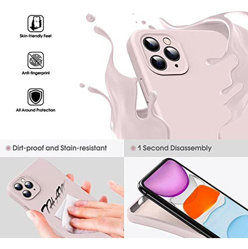 Funda Para iPhone 11 Pro Rosa 5.8puLG Liquid Silicon