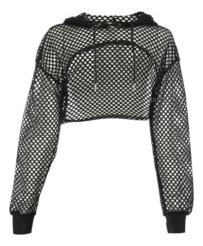 Sudadera Corta Con Capucha De Malla Transpirable
