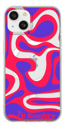 Funda Para iPhone Magsafe Tu Nombre Para Mujer Curvas Rojas