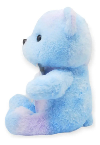 Oso De Peluche Con Moño Suave Juguete Animales Muñeco 21cm Color Azul Claro