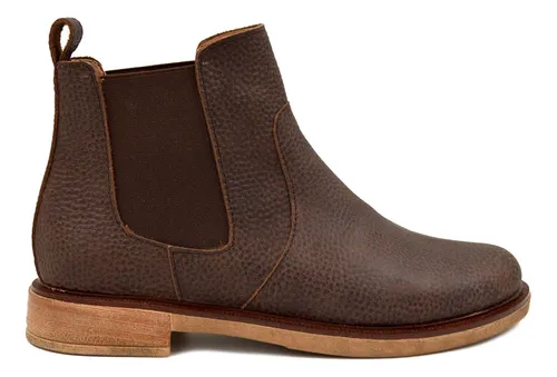 Botas Botitas Clasicas Cuero Mujer Bajas Elastico Livianas