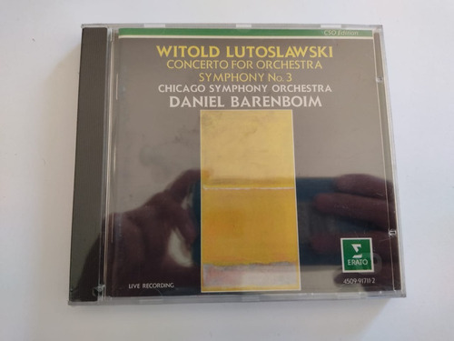 Cd Witold Lutoslawski Concerto For Orchesta Symphony No. 3