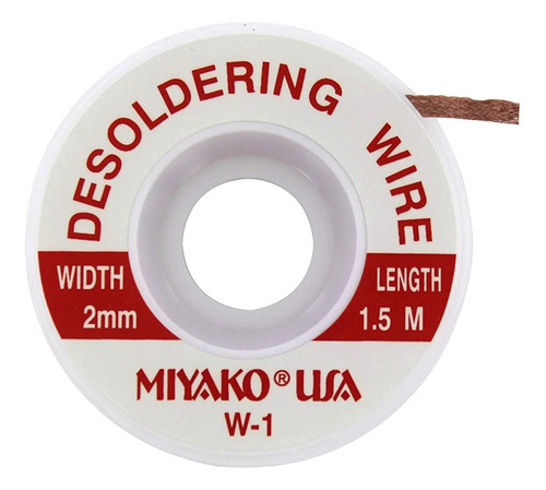Malla Para Remover Estaño  Miyako W-1 2mm 1.5 Metros