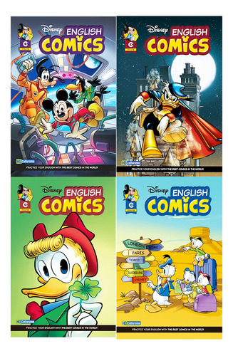 Hq Disney English Comics Gibi Em Inglês Kit 4 Volumes Escolar Didático