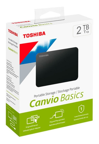 Disco Duro Externo 2tb Toshiba Canvio 2.5  Negro Usb 3.0