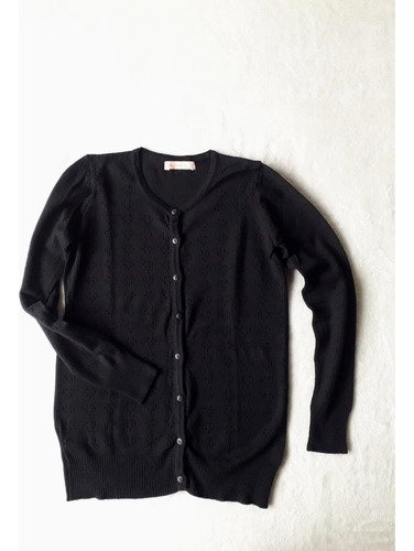 Cardigan Saquito Sans Doute Calado En Negro T40