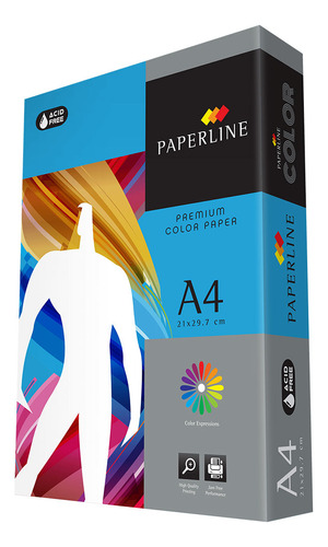 Papel De Color Turquesa A4 80 Gr 500 Hojas Paperline Premium