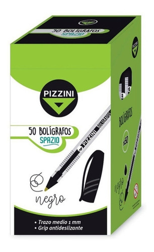 Boligrafo Pizzini Caja X 50 Unidades Color Negro Trazo 1 Mm 