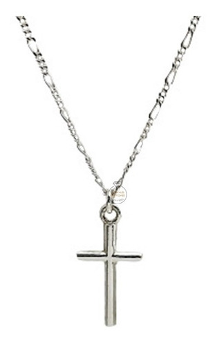 Colgante Cruz Chica Y Cadena Plata Fina Hombre Joven Unisex