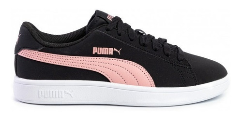 Tenis Original Puma Smach V2 Buck Negro Rosa Mujer 365160-18