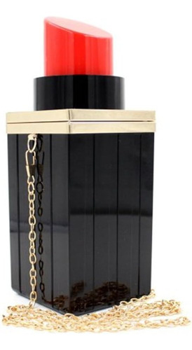 Shiratori Bolsos De Noche Con Forma De Lápiz Labial Negro Ac