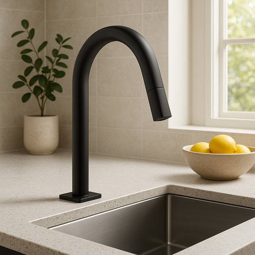 Torneira Banheiro Lavatorio Quadrada Preto Fosco Lavabo