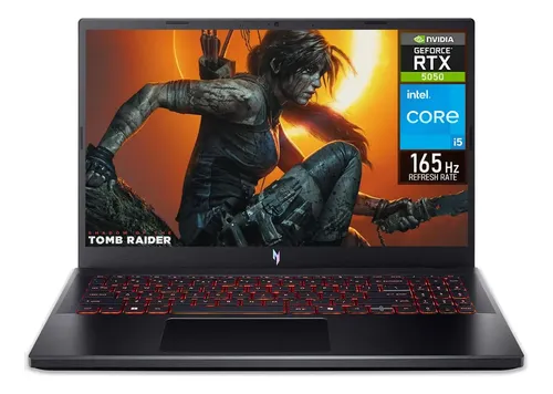 Laptop Gamer ACER NITRO V NVIDIA GeForce RTX 5050 Intel Core i5 13420H 16GB SSD 512GB 15.6" FHD 165Hz Teclado Ingles Gaming Entrada y Estudio