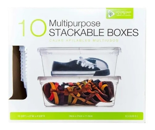 Cajas Multiusos Prodeplast Gonherrplast 10 Pzas Apilables