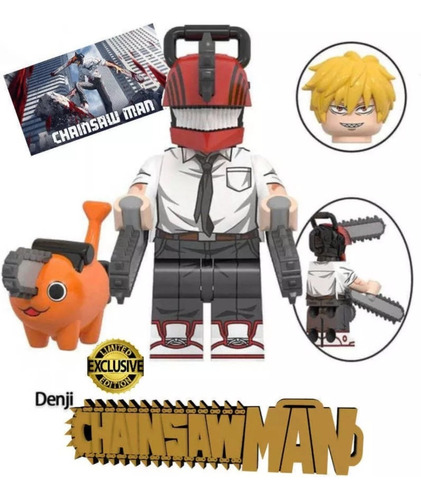 Set Figura Chainsaw Man Pochita Para Armar Doble Rostro 