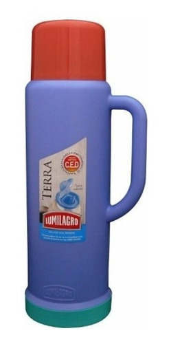Termo Lumilagro Terra de vidrio 1L celeste