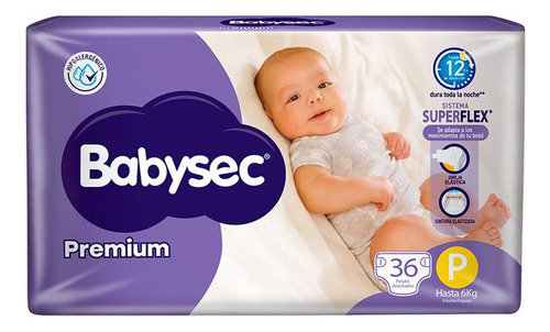 Pañales Babysec Premium Chico 36 Unidades