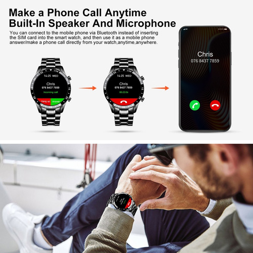 Imagen 2 de 7 de Reloj Inteligente Deportivo Impermeable Para Hombres Reloj B