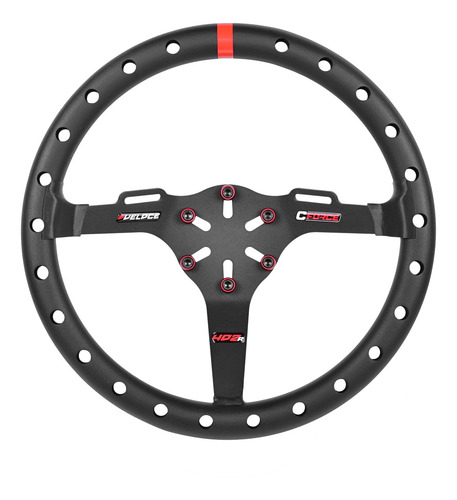 Imagen 2 de 4 de Volante Deportivo Veloce 402r Perforado + Extractor Collino