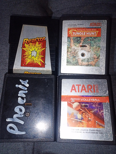Pack 4 Juego Atari 2600 Phoenix Reactor Jungle Hunt Voleibol (Usado)