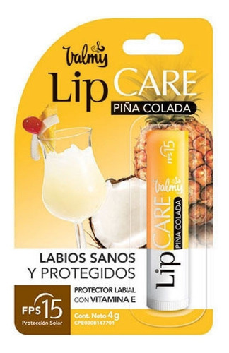 Protector Labial Lip Care Valmy Piña Colada Brillo Labial