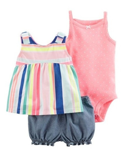 Carters Set 3 Nena Body Musculosa Short Talle 3 Meses