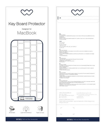 Wiwu Protector De Teclado Air 2020 A2337/a2179 Ingles U.s.a