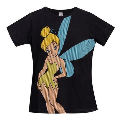 Polera Mujer Tinker Bell Smiling Negro Disney