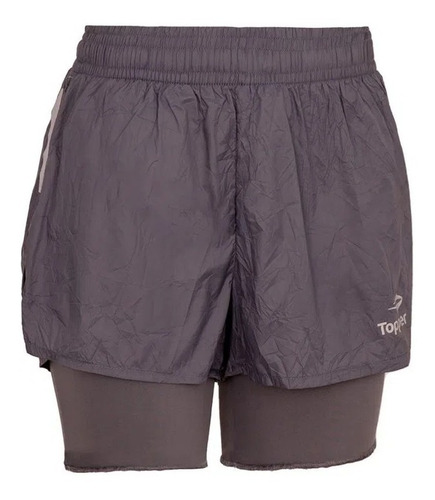 Short Topper Running Mujer 2 En 1 Con Ciclista Secado Rapido