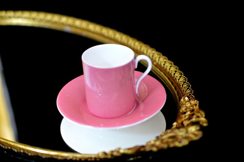 Hermosa Flat Demitasse Porcelana Coalport England Pink C1891