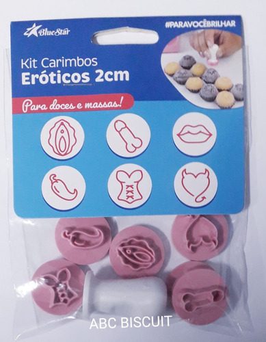 Kit Carimbos Eroticos Para Docinhos Brigadeiros Amarelo 2cm