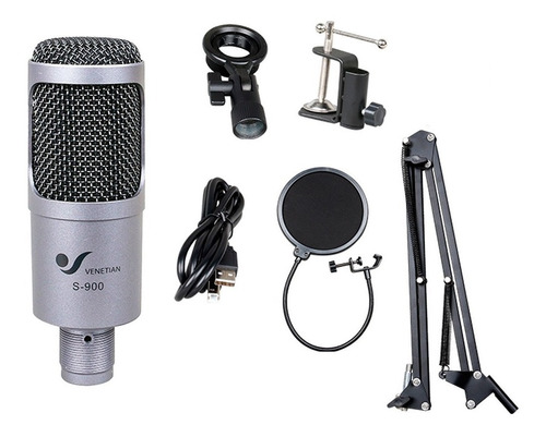 Microfono Condenser Venetian S900 Kit Usb Pc Estudio 18c