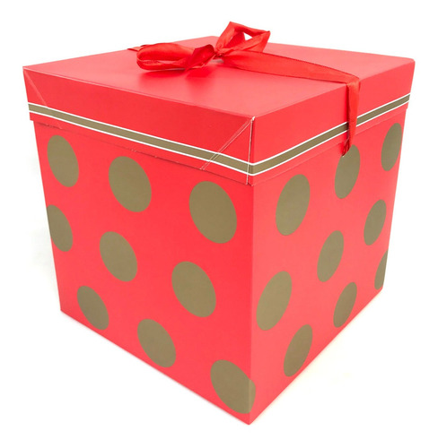 Caja De Regalo Sorpresa Desayuno Plegable Xl 30cm Puntos