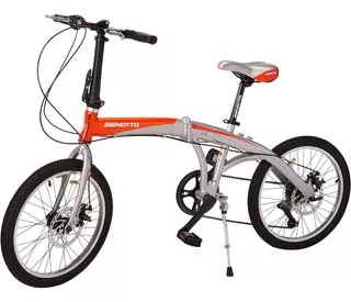 Bicicleta Benotto Athens Alum R20 7v Plegable Plata/naranja