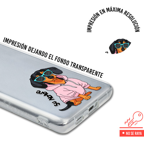 Funda Para Huawei Mujer Perrito Cool Salchicha Con Nombre