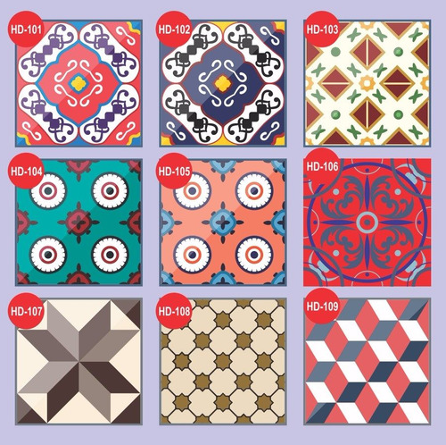Imagem 2 de 10 de Kit 10 Adesivos Azulejo Português Hidráulico 30x30 Cm Novos!